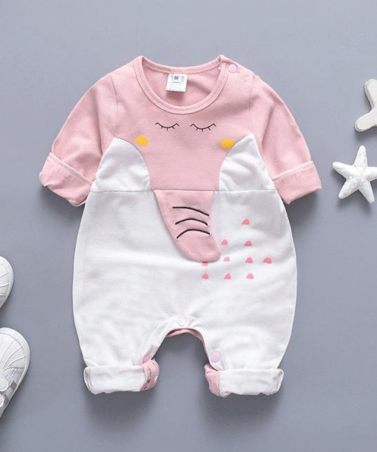 Baby Cartoon Elephant Casual 3D Jumpsuit Romper