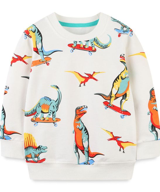 Kid Baby Boys Sweatshirts Cartoon Autumn Winter Long Sleeve Looped Tops