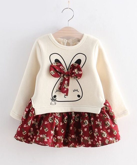 Autumn Spring Baby Kid Toddler Girl Faux-two Sets Dress