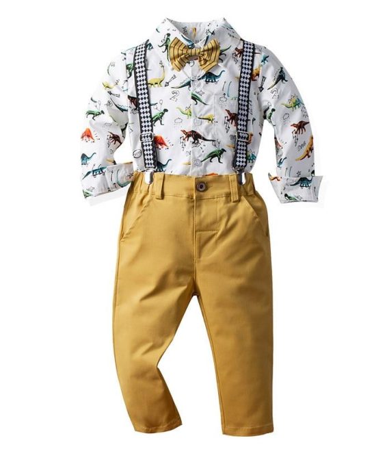 Baby Boy Printed Cotton Suit Fall Costume Set 2 Pcs