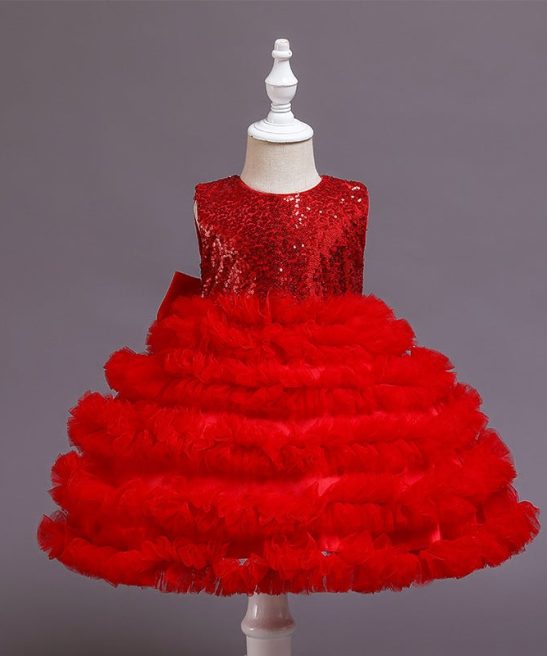 Baby Girl Sequin Baptism Princess Dress Birthday Party Dress 0-2 Years