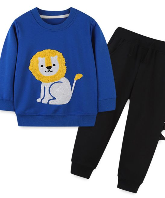 Kid Baby Boy Long Sleeved Autumn Cartoon Set 2 Pcs